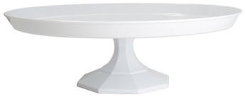 Fineline Platter Pleasers 3602-WH 13 3/4" Two-Piece White Cake Stand - 12/Case