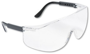 MCR™ Safety Tacoma® Glasses Wraparound Black Plastic Frame, Clear Lens