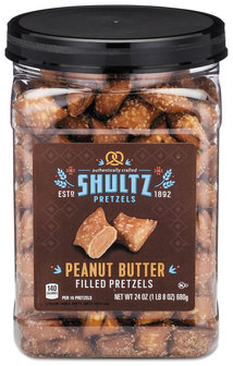 Shultz Pretzels Peanut Butter, Tub, 24 oz