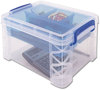 A Picture of product AVT-37375 Advantus Super Stacker® Divided Storage Box 5 Sections, 7.5" x 10.13" 6.5", Clear/Blue