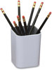 A Picture of product AVT-37524 Advantus Fusion Pencil Cup Plastic, 3 x 4, White/Gray