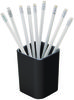 A Picture of product AVT-37680 Advantus Fusion Pencil Cup Plastic, 2.99 x 3.96, Black/Gray