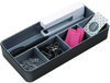 A Picture of product AVT-37682 Advantus Fusion Five-Compartment Plastic Accessory Holder 12.25 x 6 2, Black/Gray