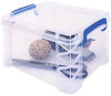 A Picture of product AVT-39230 Advantus Super Stacker® Lift-Off Lid Storage Tote 7.25" x 10.88" 6.38", Transparent/Blue