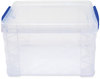 A Picture of product AVT-39230 Advantus Super Stacker® Lift-Off Lid Storage Tote 7.25" x 10.88" 6.38", Transparent/Blue