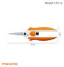 A Picture of product FSK-1069767 Fiskars® Micro-Tip® Easy Action™ Scissors 6.1" Long, 1.75” Cut Length, Orange/White Handle