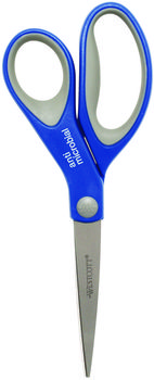 Westcott® Scissors with Antimicrobial Protection 8" Long, 3.25" Cut Length, Straight Blue/Gray Handle, 2/Pack