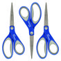 A Picture of product ACM-17837 Westcott® Scissors with Antimicrobial Protection 8" Long, 3.25" Cut Length, Straight Blue/Gray Handle, 3/Pack