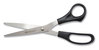 A Picture of product ACM-16907 Westcott® All Purpose Stainless Steel Scissors 8" Long, 3.5" Cut Length, Offset Black Handle, 3/Pack