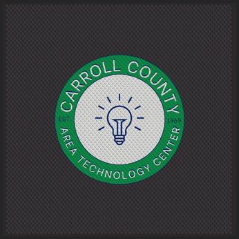 Super Scrape Impressions Wiper/Indoor Horizontal Floor Mat with Custom "Carroll County ATC" Logo. 6 X 6 ft.