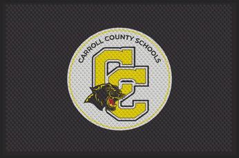 Super Scrape Impressions Wiper/Indoor Horizontal Floor Mat with Custom "Carroll County Schools" Logo. 4 X 6 ft.