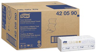 Tork Xpress Compressed Multifold Hand Towel, 3-panel.   Premium.  2400 per case.