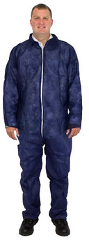 Blue Coverall Size 2X Polylite Zipper Front 25/Case