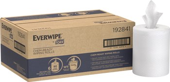 Everwipe® by Tork® Chem-Ready Wiping Rolls. 6 Rolls per case.  10.5" X 90' Rolls. 90 sheets per roll.