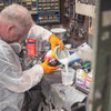 A Picture of product AXC-GWON46100 GloveWorks® by AMMEX® Heavy-Duty Industrial Powder-Free Disposable Nitrile Gloves. Size Large. 8 mil. Orange. 100 gloves/box, 10 boxes/carton.
