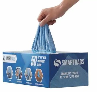 SmartRagsXL Microfiber 35 Gram 16x16 Blue 50/Box  8bx/Case