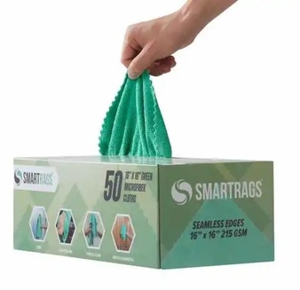 SmartRagsXL Microfiber 35 Gram 16x16 Green  50/Box  8bx/Case