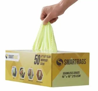 SmartRagsXL Microfiber 35 Gram 16x16 Yellow  50/Box  8bx/Case