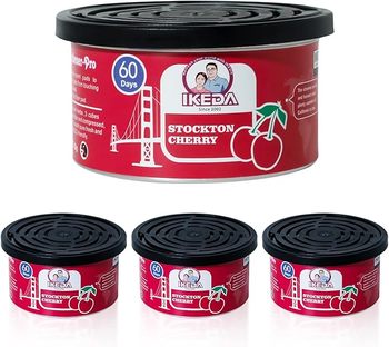 IKEDA Scents Car Air Freshener. 1.5 oz. Cherry scent. 4 cans/pack.