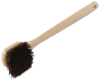 Boardwalk® Utility Brush Brown Palmyra Fiber Bristles, 5.5" 14.5" Tan Plastic Handle