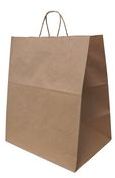 Emporium Kraft Paper Bags with Natural Twisted-Paper Handles, 14 X 9.84 X 15.5 in. Natural color. 200 bags/carton.