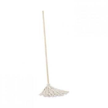 Boardwalk® Natural Wood Handle/Deck Wet Mops with Cotton Fiber Heads. 12 oz. 48 in. White/Natural. 6/pack.