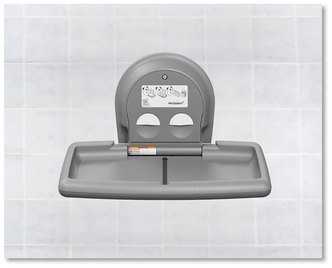 Koala Kare® Baby Changing Station Wall Horizontal Mount, 36.5 x 21.25, Gray