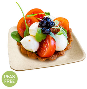 2.5" MINI SQUARE DISH - PFAS FREE BAGASSE