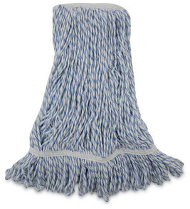 Boardwalk® Rayon/Polyester Narrow Floor Finish Mop Head. Medium. White/Blue. 12/carton.