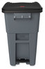 A Picture of product RCP-1971956 Rubbermaid® Commercial Brute® Square Step-On Roll-Out Container. 50 gal. Gray.