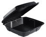 A Picture of product DCC-90HTPFB1R 9.4" X 9.01" Black Foam Container with removable lid.