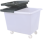 A Picture of product VND-R20BKXLDN Royal Basket Trucks Hinged Lid for 25 Cu. Ft. Poly Trucks. 52 X 36 X 5 in. Black.