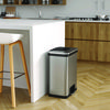 A Picture of product HLM-HLS13SB HLS Commercial® Step Pedal-Sensor Waste Receptacle with Odor Filter. 13 gal. Silver/Black.