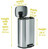 A Picture of product HLM-HLSS08R HLS Commercial® Stainless Steel Step Pedal Trash Receptacle with Plastic Liner. 8 gal. 12.4 X 13.7 X 24.2 in. Silver.