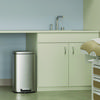 A Picture of product HLM-HLSS08R HLS Commercial® Stainless Steel Step Pedal Trash Receptacle with Plastic Liner. 8 gal. 12.4 X 13.7 X 24.2 in. Silver.