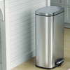 A Picture of product HLM-HLSS08R HLS Commercial® Stainless Steel Step Pedal Trash Receptacle with Plastic Liner. 8 gal. 12.4 X 13.7 X 24.2 in. Silver.