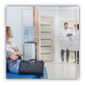 A Picture of product BVC-DSP123046 MasterVision® Protector Series Mobile Glass Panel Divider 49 x 22 69, Clear/Aluminum