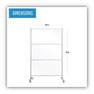 A Picture of product BVC-DSP123046 MasterVision® Protector Series Mobile Glass Panel Divider 49 x 22 69, Clear/Aluminum