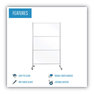 A Picture of product BVC-DSP123046 MasterVision® Protector Series Mobile Glass Panel Divider 49 x 22 69, Clear/Aluminum