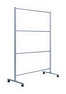 A Picture of product BVC-DSP123046 MasterVision® Protector Series Mobile Glass Panel Divider 49 x 22 69, Clear/Aluminum
