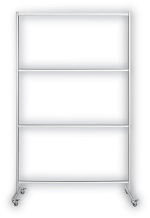 MasterVision® Protector Series Mobile Glass Panel Divider 49 x 22 69, Clear/Aluminum