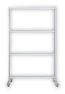 A Picture of product BVC-DSP123046 MasterVision® Protector Series Mobile Glass Panel Divider 49 x 22 69, Clear/Aluminum