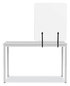 A Picture of product BVC-GL3501393 MasterVision® Protector Series Frameless Glass Desktop Divider 55.1 x 0.16 35.4, Clear/Aluminum