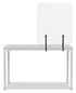 A Picture of product BVC-GL3501393 MasterVision® Protector Series Frameless Glass Desktop Divider 55.1 x 0.16 35.4, Clear/Aluminum
