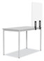 A Picture of product BVC-GL3501393 MasterVision® Protector Series Frameless Glass Desktop Divider 55.1 x 0.16 35.4, Clear/Aluminum