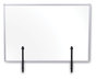 A Picture of product BVC-GL08019101 MasterVision® Protector Series Glass Aluminum Desktop Divider 47.2 x 0.16 35.4, Clear
