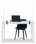 A Picture of product BVC-GL08019101 MasterVision® Protector Series Glass Aluminum Desktop Divider 47.2 x 0.16 35.4, Clear