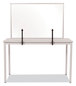 A Picture of product BVC-GL08019101 MasterVision® Protector Series Glass Aluminum Desktop Divider 47.2 x 0.16 35.4, Clear