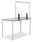 A Picture of product BVC-GL08019101 MasterVision® Protector Series Glass Aluminum Desktop Divider 47.2 x 0.16 35.4, Clear