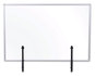 A Picture of product BVC-GL08019101 MasterVision® Protector Series Glass Aluminum Desktop Divider 47.2 x 0.16 35.4, Clear